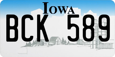 IA license plate BCK589