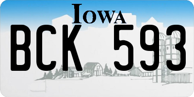 IA license plate BCK593