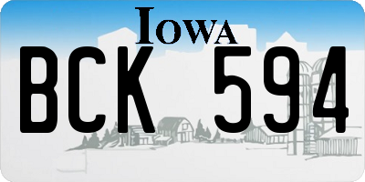 IA license plate BCK594