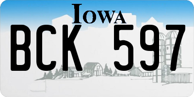IA license plate BCK597
