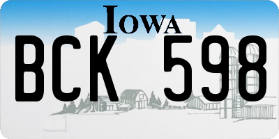 IA license plate BCK598