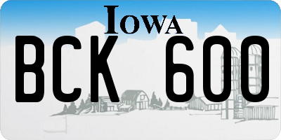 IA license plate BCK600