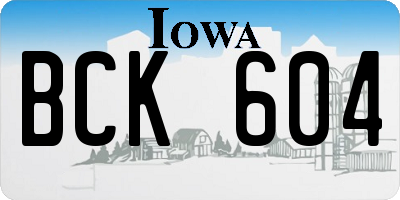 IA license plate BCK604
