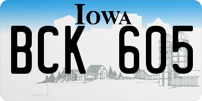 IA license plate BCK605