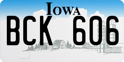 IA license plate BCK606