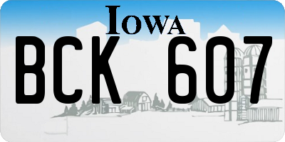 IA license plate BCK607