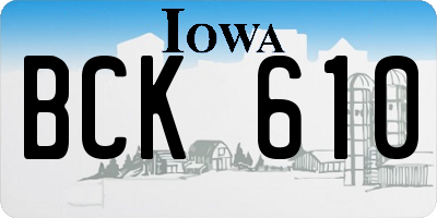 IA license plate BCK610