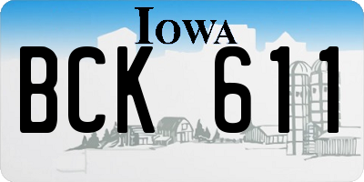 IA license plate BCK611
