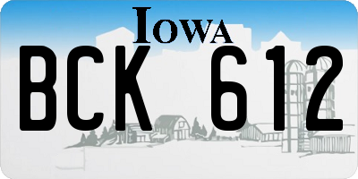 IA license plate BCK612