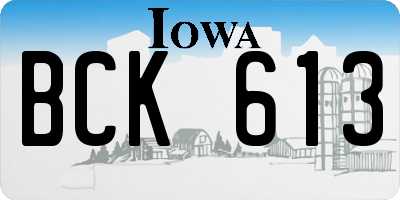 IA license plate BCK613