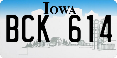 IA license plate BCK614