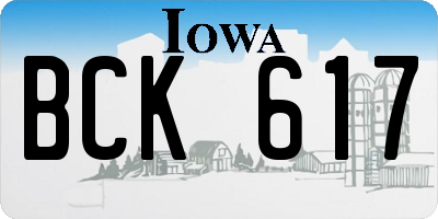 IA license plate BCK617