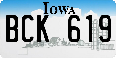 IA license plate BCK619