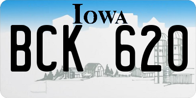 IA license plate BCK620