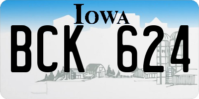 IA license plate BCK624