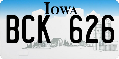 IA license plate BCK626
