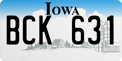 IA license plate BCK631