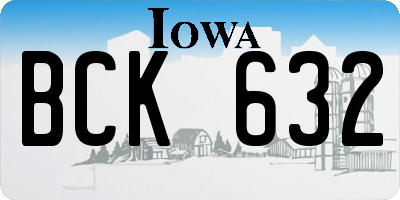 IA license plate BCK632