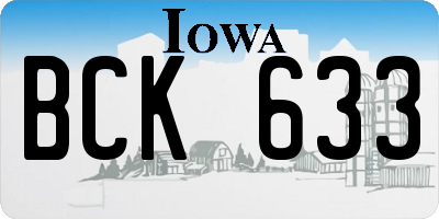 IA license plate BCK633