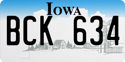IA license plate BCK634