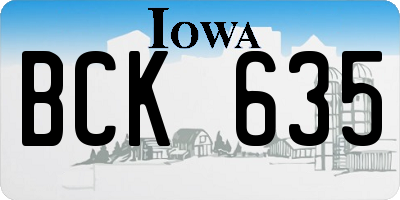 IA license plate BCK635