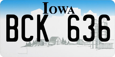 IA license plate BCK636