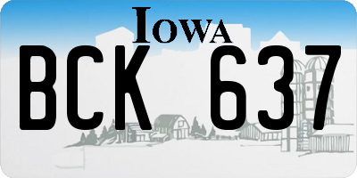 IA license plate BCK637