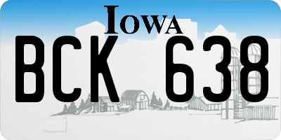 IA license plate BCK638