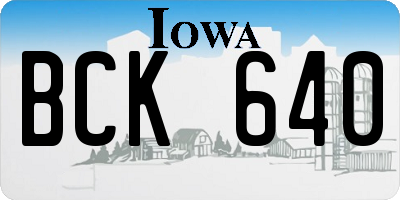 IA license plate BCK640