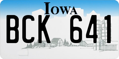 IA license plate BCK641