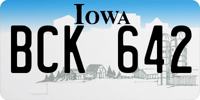 IA license plate BCK642