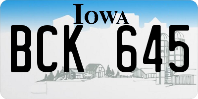 IA license plate BCK645