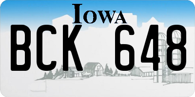 IA license plate BCK648