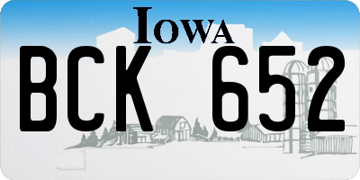 IA license plate BCK652