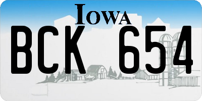 IA license plate BCK654