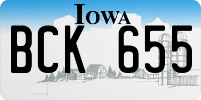 IA license plate BCK655