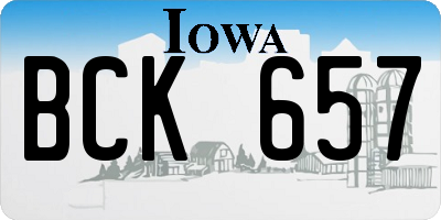 IA license plate BCK657