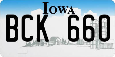 IA license plate BCK660
