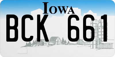 IA license plate BCK661