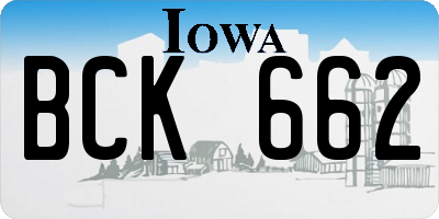 IA license plate BCK662
