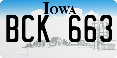 IA license plate BCK663