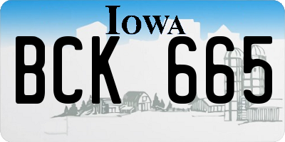 IA license plate BCK665