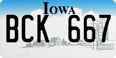 IA license plate BCK667