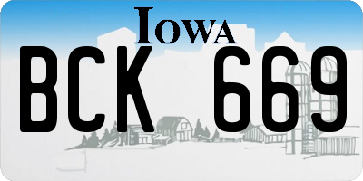 IA license plate BCK669