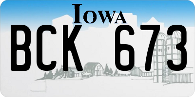 IA license plate BCK673
