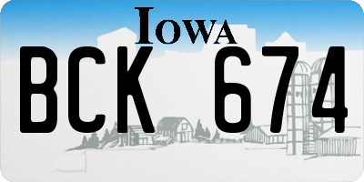 IA license plate BCK674