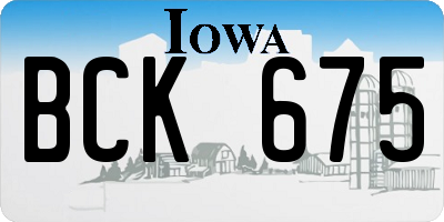 IA license plate BCK675