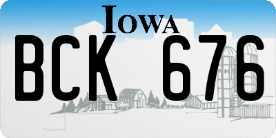 IA license plate BCK676