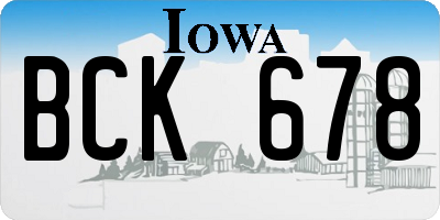 IA license plate BCK678