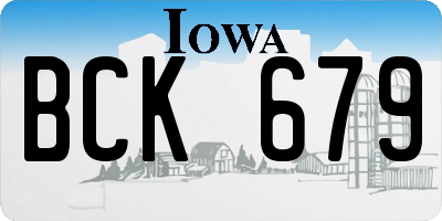 IA license plate BCK679
